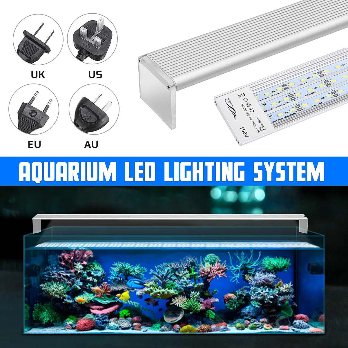 

90cm 55W Aquarium Led Light Full Spectrum Bright Dimmable Plant Fish Tank Light