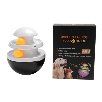 

Plastic Tumbler Food Leak Toy And Track With Ball For Dog Interactive Pet Self Playing Exerciser Dog Toys