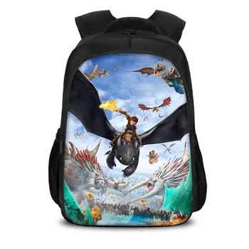 

How To Train Your Dragon Toothless Light Fury 3D Print Backpack The Hidden World Mochila Kids Action Stationery School Bag