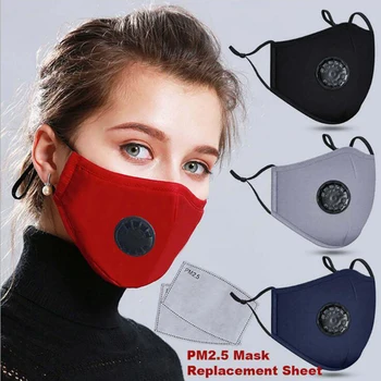 

1PC Anti PM2.5 Cotton Anti Haze Anti-dust Mask Activated Carbon Filter Respirator Mouth-muffle With Valve