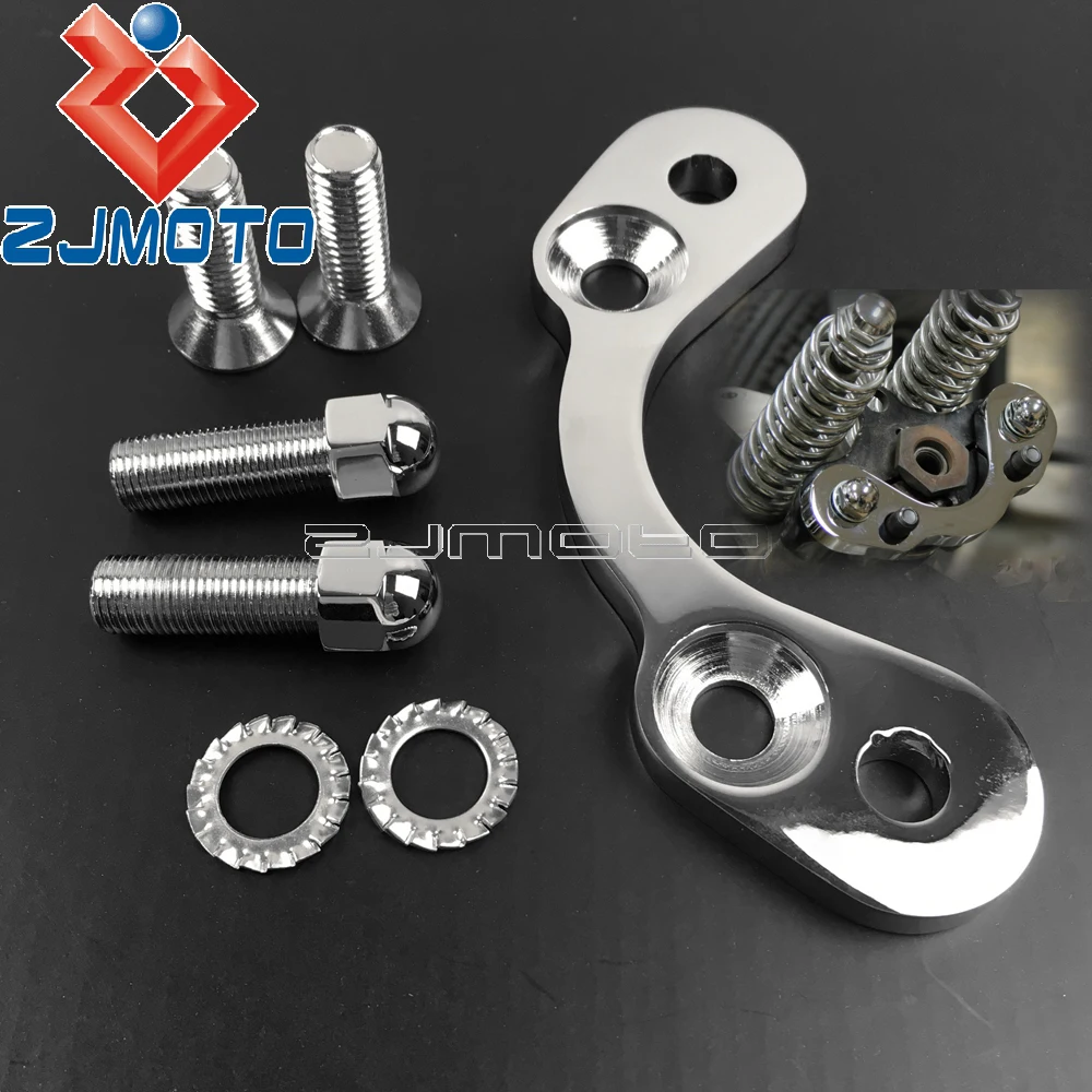 Chrome Steel Spring Fork Tree Handlebars Top Clamp T-bar Riser Mount Kit For Harley DNA Paughco Motorcycle Springers Forks