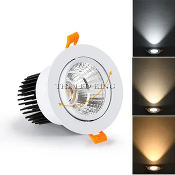 

1pcs Dimmable Led downlight light COB Ceiling Spot Light 3w 5w 7w 12w 15w AC85-265V ceiling recessed lamps Indoor Lighting 4000K