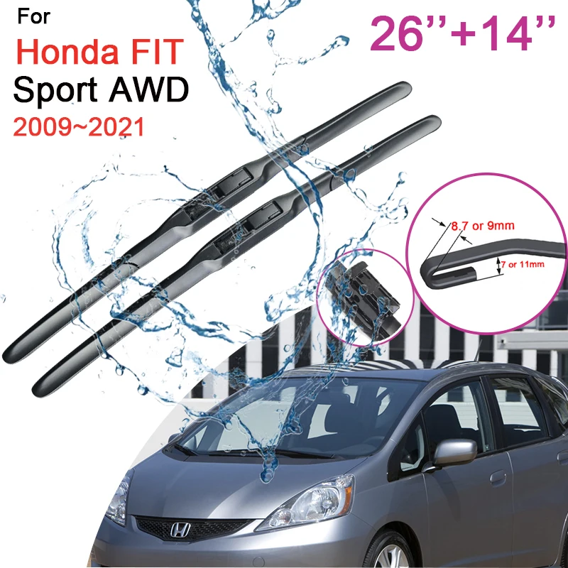 Front Windshield Wiper Blades For Honda Fit Sport Awd Ev Ex Lx G F L 20092021 Rubber Snow
