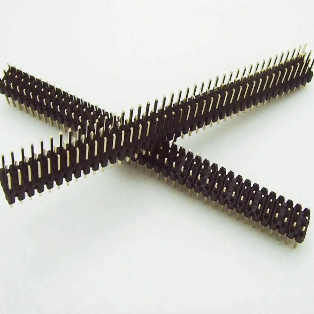 100 шт. позолоченный шаг 2,54 мм 3x40 Pin 120 Pin Мужской штыревой разъем полосы прямой игла разъем три ряда пространство 2,54