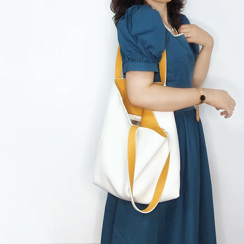 Shiny2020 Women Summer Fashion Double-sided Large Capacity Pu Handbag Single Shoulder Tote Mother Shopping Bag |