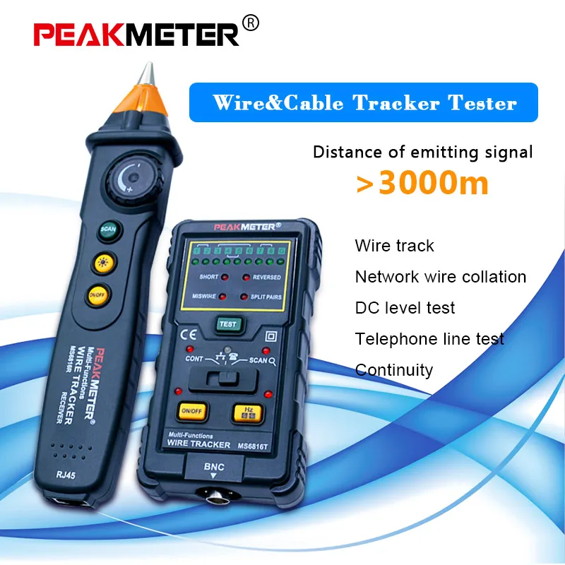 PEAKMETER MS6816R кабельный провод трекер телефонная линия постоянный ток сетевой