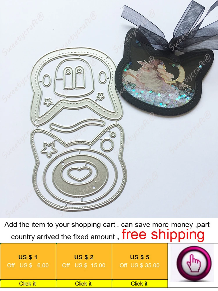 Cat Stich Heart Star Shake Cutting Die 004