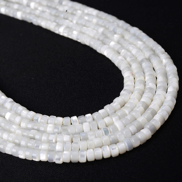 Natural Shell Beads 2x4mm Cylinder Loose Spacer Bead for Jewelry Making DIY Necklace Bracelet Earrings Charms 180pcs