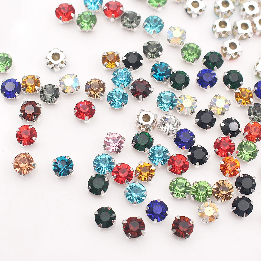Promotion SS12-SS40 Crystals Claw Cup Rhinestone shiny strass stones metal base Fabric beads Craft Top Rhinestones For Clothes