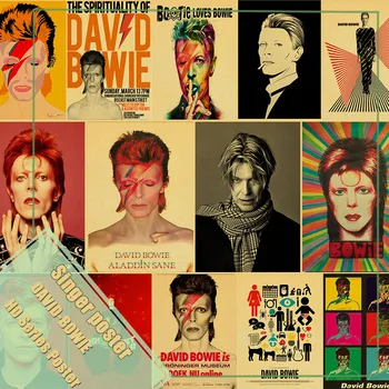 

Vintage Poster DAVID-BOWIE Retro Poster kraft paper Wall Stickers Vintage Poster Prints For Bar And Home Room Bar Decor