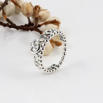 

Original 925 Sterling Silver Pan Ring Silvery Retro Crown Ring For Women Wedding Party Gift Fashion Jewelry