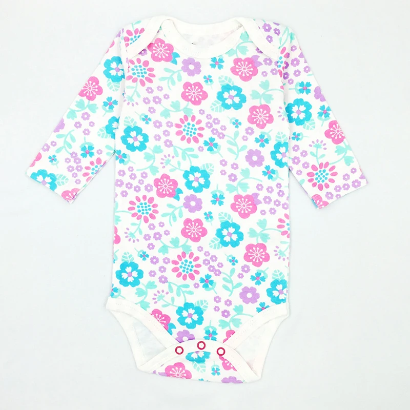 Одежда для маленьких девочек, хлопковый боди с длинными рукавами и принтом, комплект одежды для новорожденных мальчиков на осень и зиму
