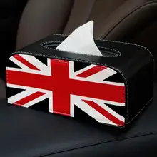 Универсальный кожаный автомобиль коробка ткани автоматический насос держатель кассеты творческие съемные наклейки коробка для салфеток Органайзер подходит для BMW Mini