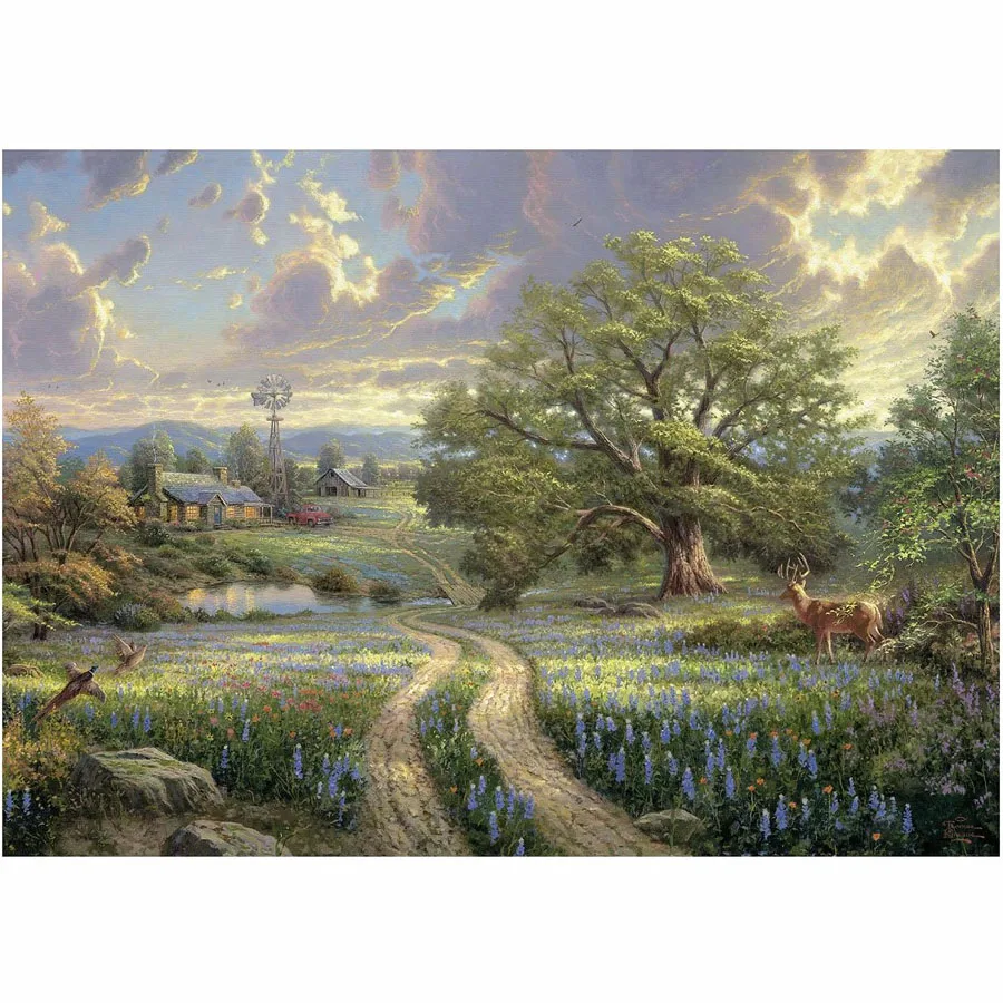 5D diy diamond painting Spring landscape full square round drill mosaic embroidery sale rhinestone House fawn wall decor
