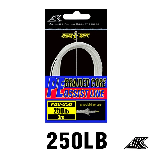 JK Braided Core PE Assist Line 100 200 250 300 400 LB Japanese Imports PE Line For Assist Hook Sea Braided Fishing Line Leader 250LB-3M