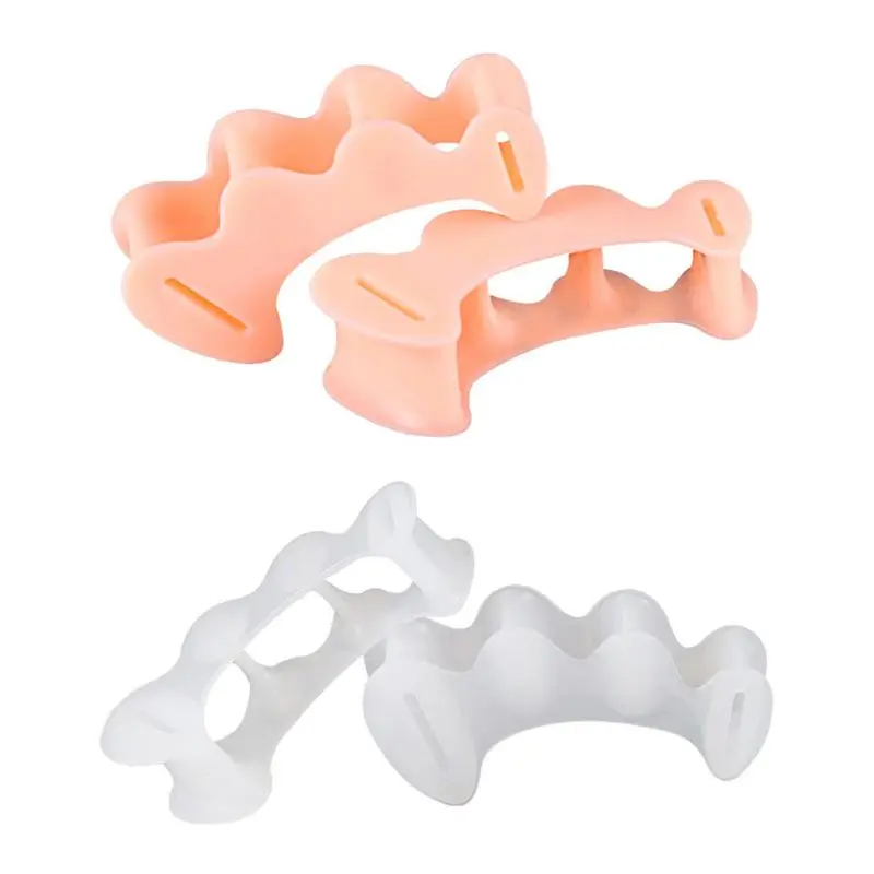 1 pair Hammer Toe Treatment Silicone Three Holes Hallux Valgus Toe Separator Corrector