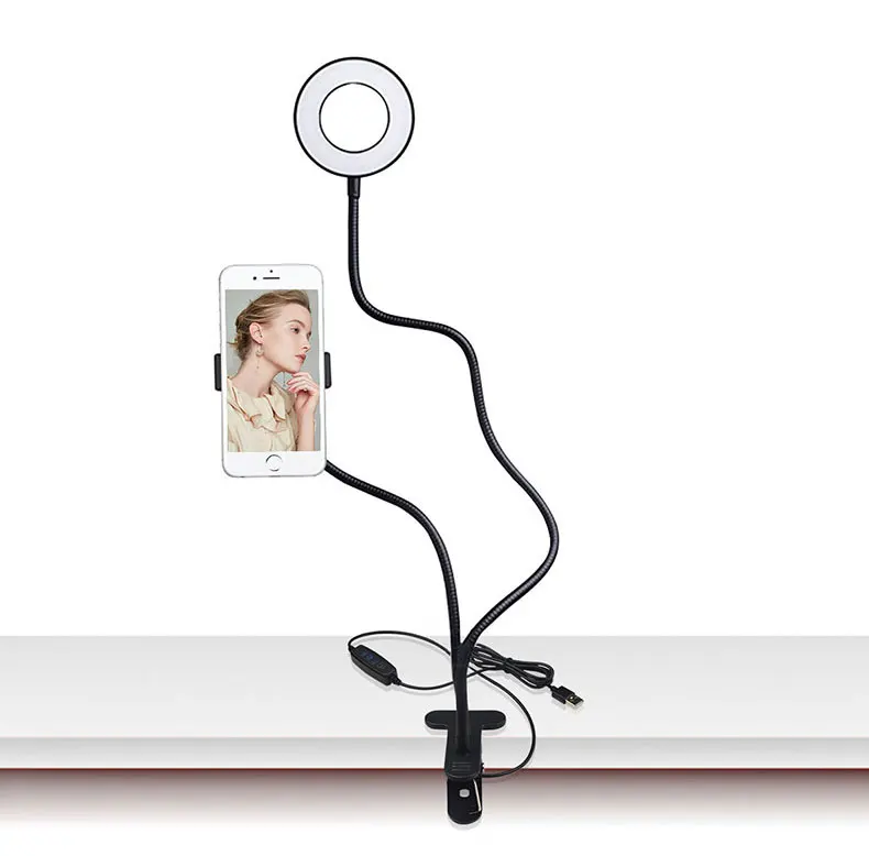 Фото селфи-студия светодиодное световое кольцо для макияжа видео живое потоковая камера лампа туалетный столик led-подсветка маленького зеркала с держателем для телефона