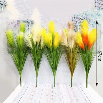 

5 Forks Reed Artificial Flower High-end Simulation Flower Nordic style ins reed grass Home Living Room Flower Furnishings Decor