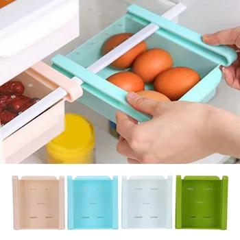 

4PCS Fridge Box Holder Kitchen Shelf Organiser Cupboard Holder Storage Basket Drawer Type Space Saver Storage Organizer Rack She