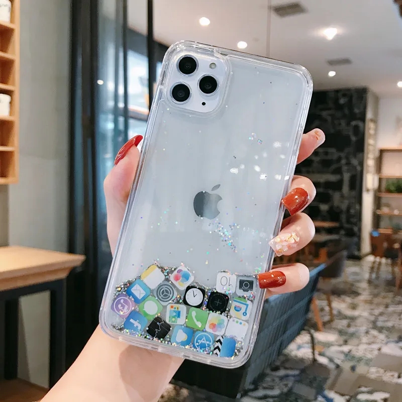 Забавный жидкий блестящий чехол для iPhone 11 XR 7 Plus 8 6 6s XS 11 Pro MAX X Funda модная задняя крышка Quicksand Coques