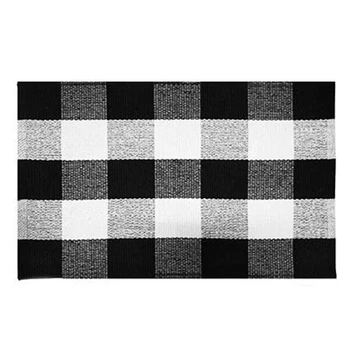 

Cotton Buffalo Plaid Rugs,Buffalo Check Rug,23.6Inch x35.4Inch,Checkered Outdoor Rug,Outdoor Plaid Doormat For Kitchen/Bathroom/