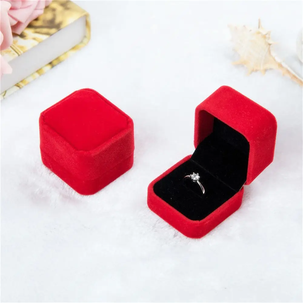 Ring Box Schmuck Halter Geschenk Lagerung Organizer Ohrring Display Samt Hochzeit Ehe Großhandel Verpackung Kleine Unternehmen Neue