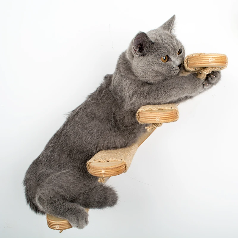 Кошка "настенная" Лестница игрушка кошка стена кусается пеньковая веревка лапа деревянная лестница труба 40 см длинная