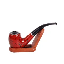 Набор для курения из черного дерева курительная трубка ручной работы Коричневая табачная трубка 12 см деревянная трубка классические изогнутые трубы Подарочная сигаретная трубка