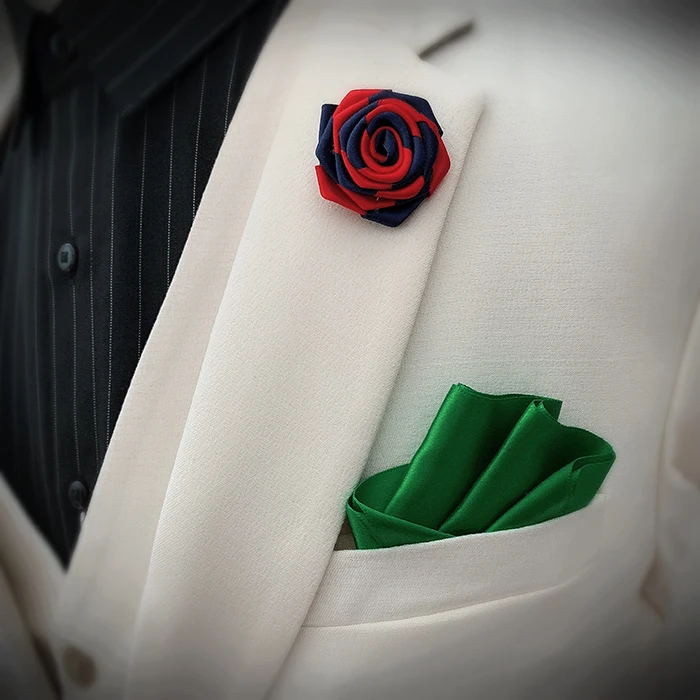 Flower Brooches Мужской женский нагрудный галстук на булавке брошь Карманный квадратный носовой платок Свадебный костюм вечерние пальто куртка платок броши в форме цветка розы корсаж - Цвет: Flower Brooches