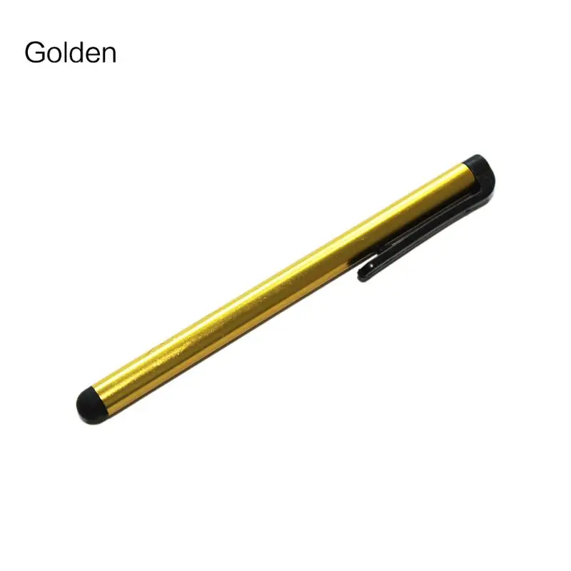 Зажим дизайн Универсальная Мягкая головка для телефона планшета прочный Стилус емкостный карандаш ручка для сенсорного экрана - Цвета: Golden
