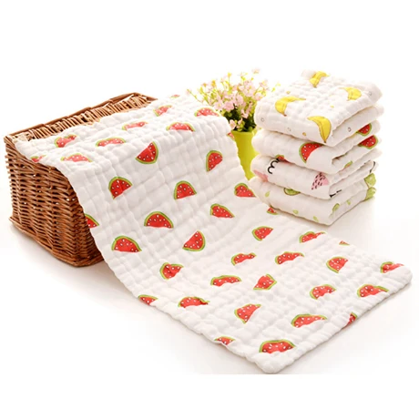 Детский нагрудник для младенцев, шестислойное полотенце-слюнявчик высокой плотности, хлопковое треугольное полотенце для малышей, шарф, Товары для малышей 0-12 месяцев - Color: Watermelon