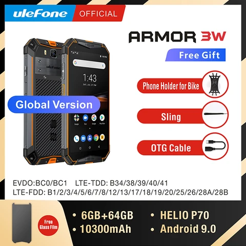Ulefone armor IP68 Waterproof Rugged Mobile Phones Android 9 0 Helio P70 6G 64G Face NFC Global Version 4G-LTE Smartphone
