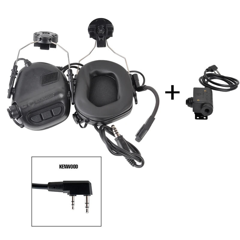 OPSMEN Earmor Tactical airsoft M32H headset Mic M51 Ptt For FAST ARC Helmet Rail 