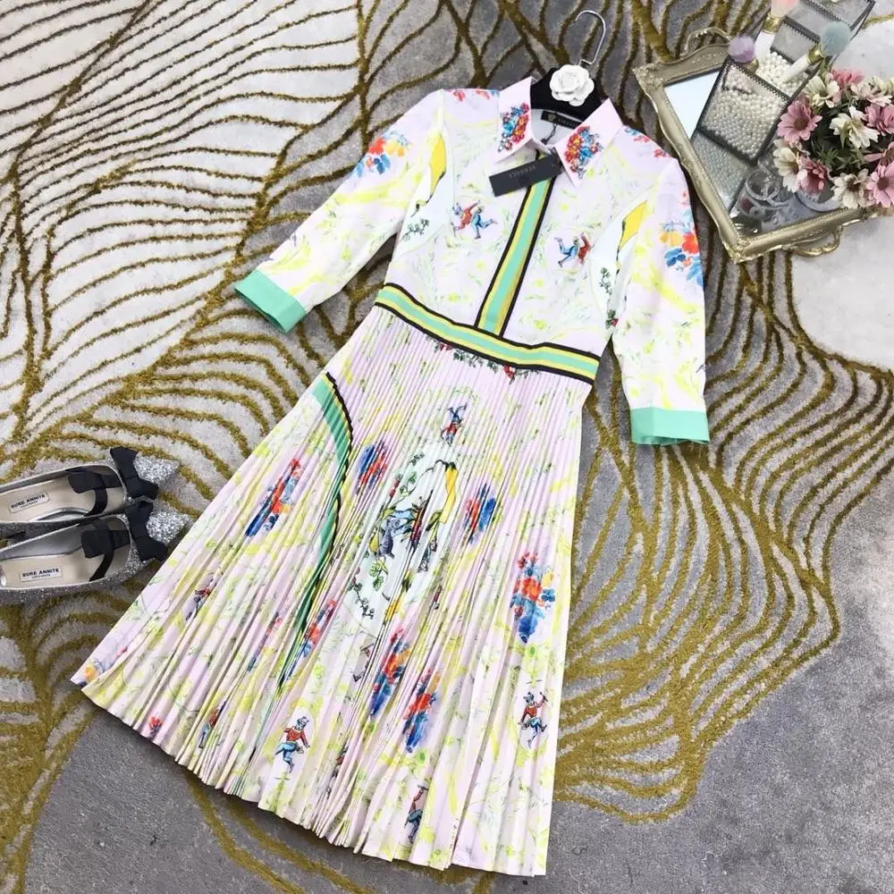 

New dresses 2020 Spring And Summer New Green Short-sleeve Dress Women's Polo Collar Knitted Dress free shipping