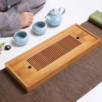 

Creative retro Chinese Kung Fu tea set, high quality water storage tray, dry tea table, bamboo mat, simple travel tea setLB92409