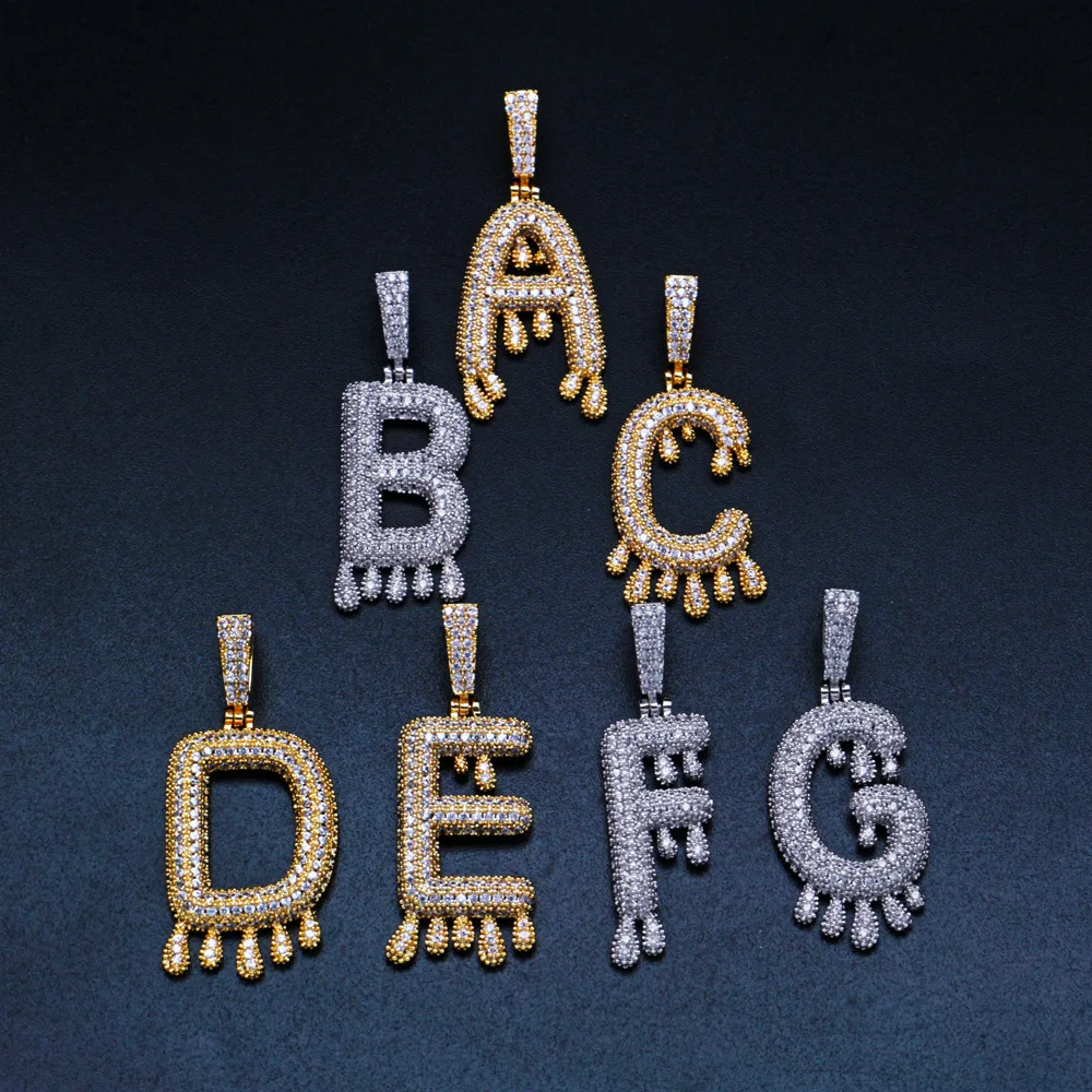 Vintage Hip Hop Jewelry Personalized Necklace Men Women Crystal 26 Letters Long Pendant Gold Link Chain Charm | Украшения и