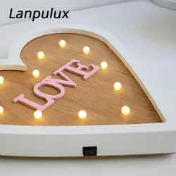 Lanpulux 3D Деревянный любовь светодиодный ночник в форме сердца любовь письмо девушка прикроватная лампа вечерние Настенная Декорация