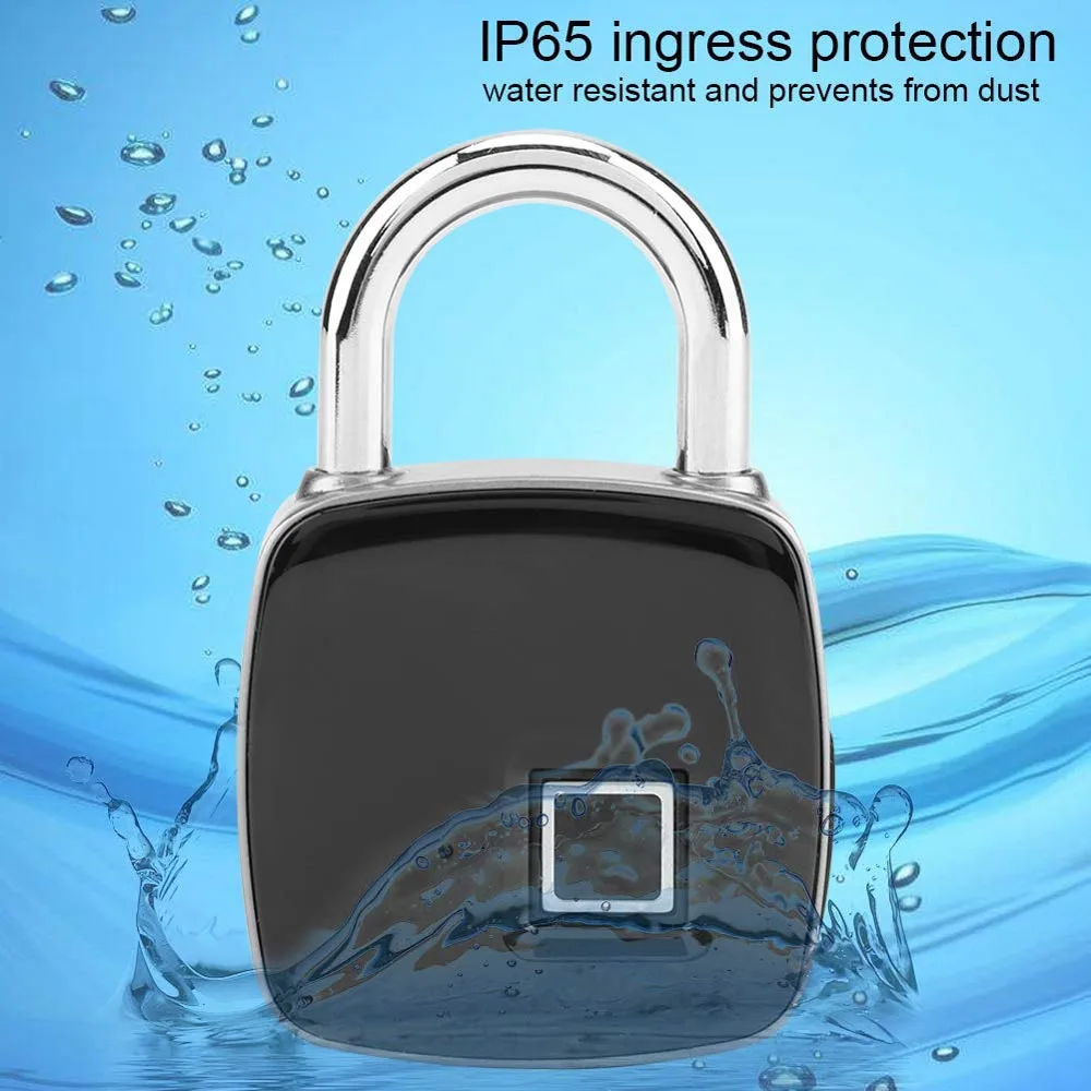 Висячий замок ingerprint IP65 Водонепроницаемый умный биометрический БЕСКЛЮЧЕВОЙ