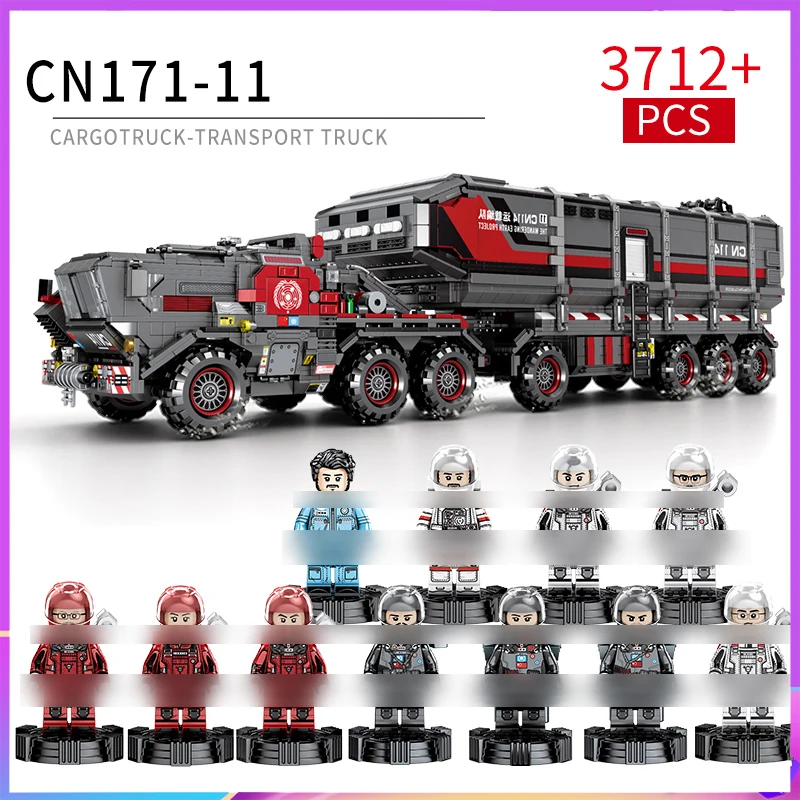 

Military Truck Wandering Earth Terrain Conveyor Carrier Truck Building Blocks City SWAT Brick Toys Sembo 107009