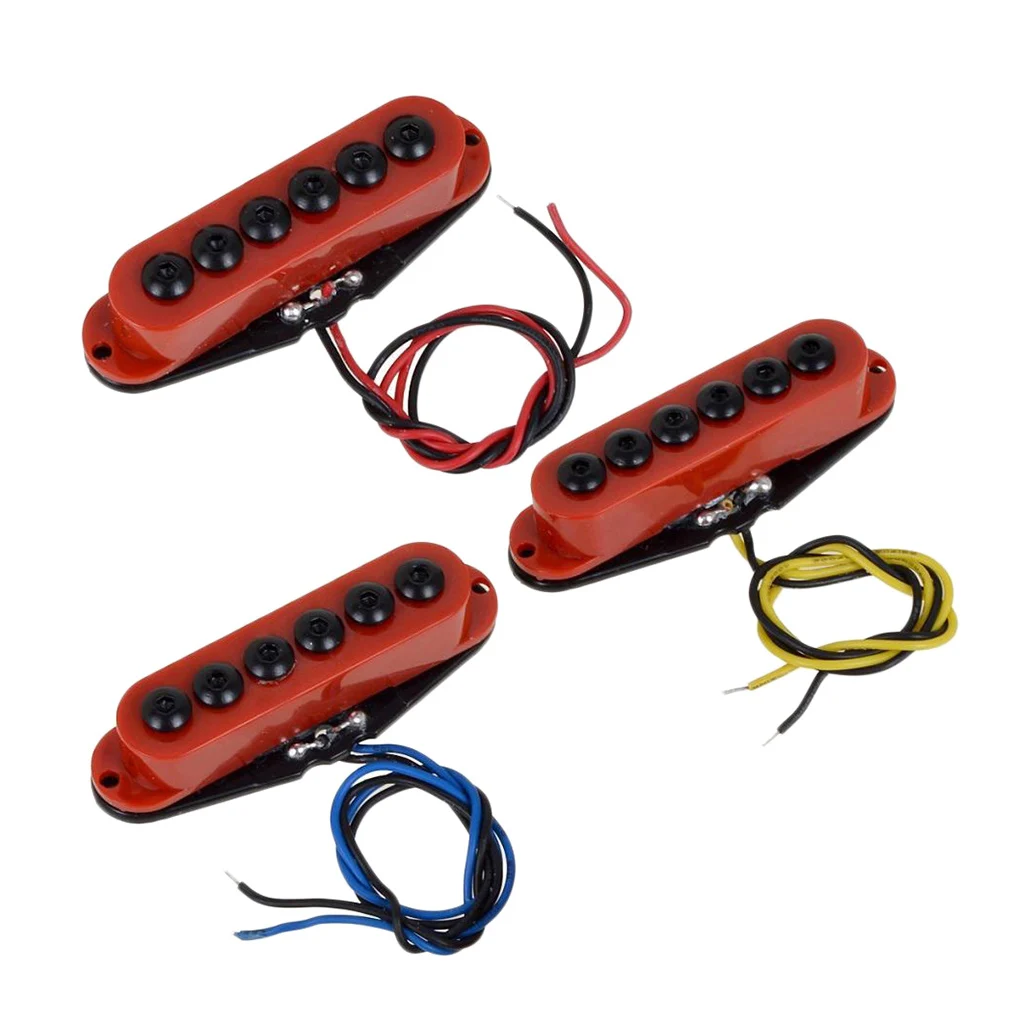 1 компл. Одна катушка пикап шеи средний мост звукосниматели красный для Stratocaster электрогитары запчасти