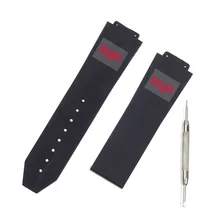 Аксессуары для часов, силиконовый ремешок для Hublot для BIG BANG, мужские Ремешки для наручных часов 25*17 мм, ремешок для часов с логотипом, спортивный черный ремешок для часов