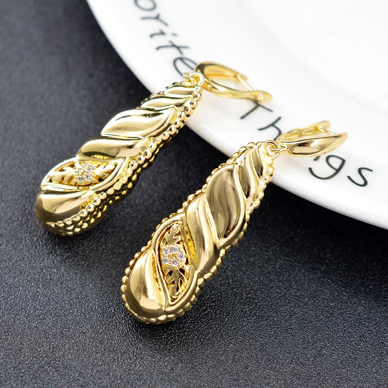 Sunny Jewelry длинные висячие серьги Модные ювелирные изделия для женщин Высокое качество циркониевые водяные серьги для свадебной вечеринки подарок