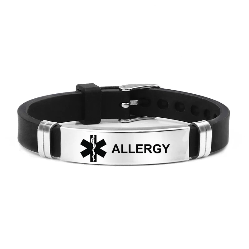 Laser Engraved Diabetes Medical Alert ID Bracelet - Adjustable Emergency Wristband