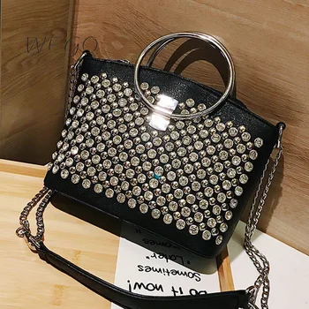 

Rhinestone Totes Shoulder bag Luxury Bags Party Wedding Shoulder Bags Designer Woven Women Handbag Famous Brand