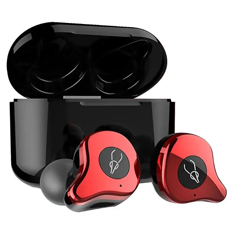 Беспроводная гарнитура E12 TWS Bluetooth 5,0, бинауральные стерео наушники-вкладыши, Мини HiFi наушники, встроенный микрофон с быстрой зарядкой, чехол - Цвет: Красный