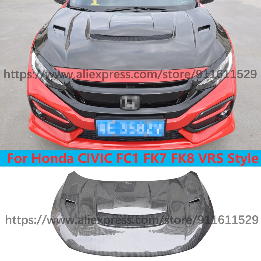 

Передняя крышка капота из углеродного волокна для HONDA CIVIC FCI FK7 FK8 10 2016-2020 автомобильный Стайлинг