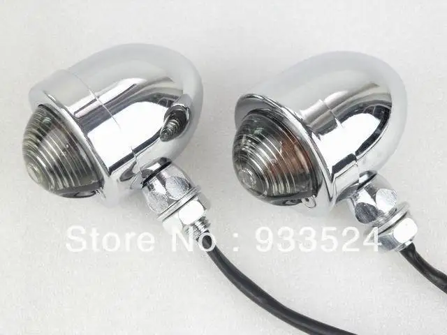 

1 Pair Chrome Bullet TurnSignal Light For Harley Yamaha VStar Bobber Honda Shadow VT Suzuki Kawasaki Chopper Cruiser Panhead