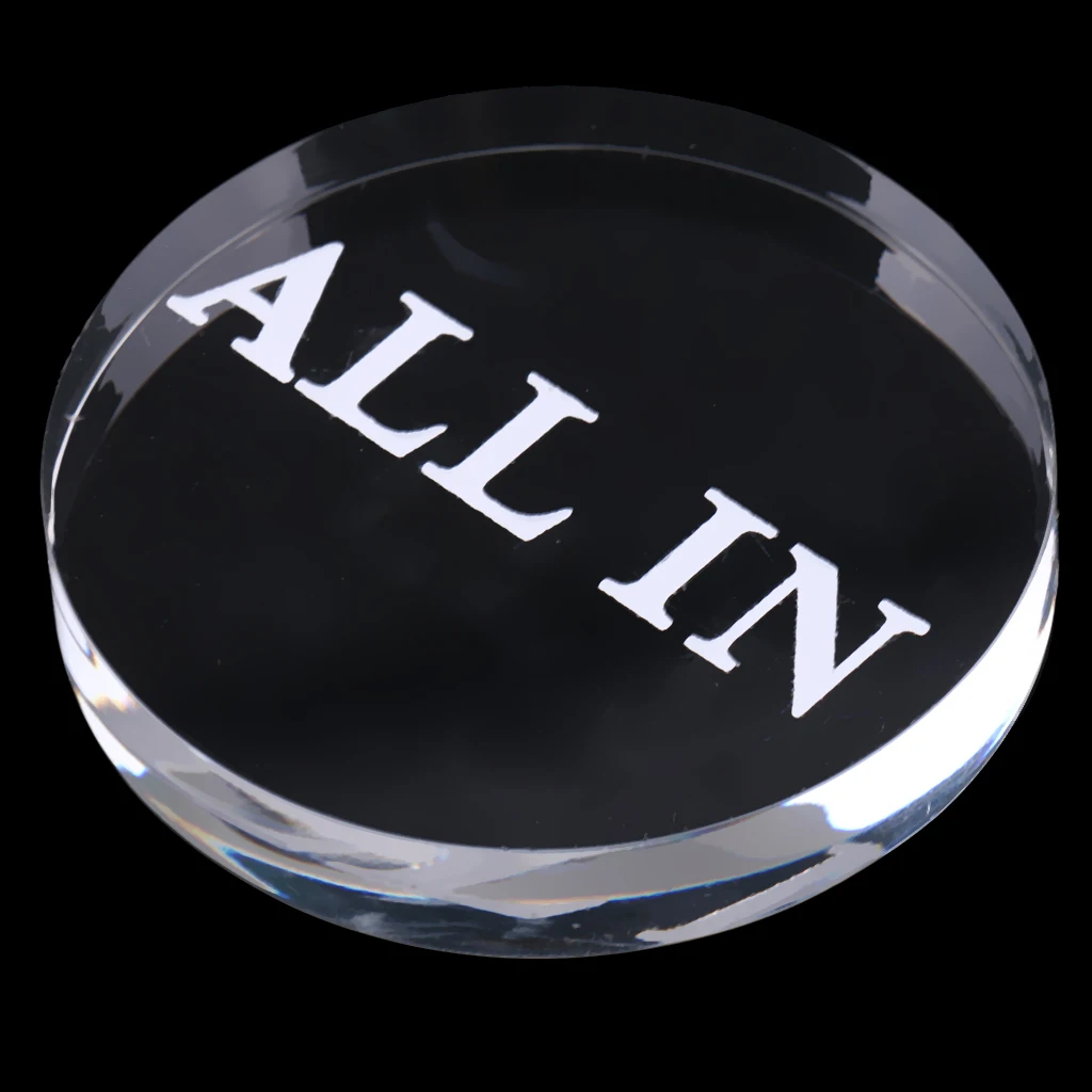 

Finest Professional Clear Acrylic Poker Game ALL IN Button for Casino Party Accessory 5.7 x 1cm