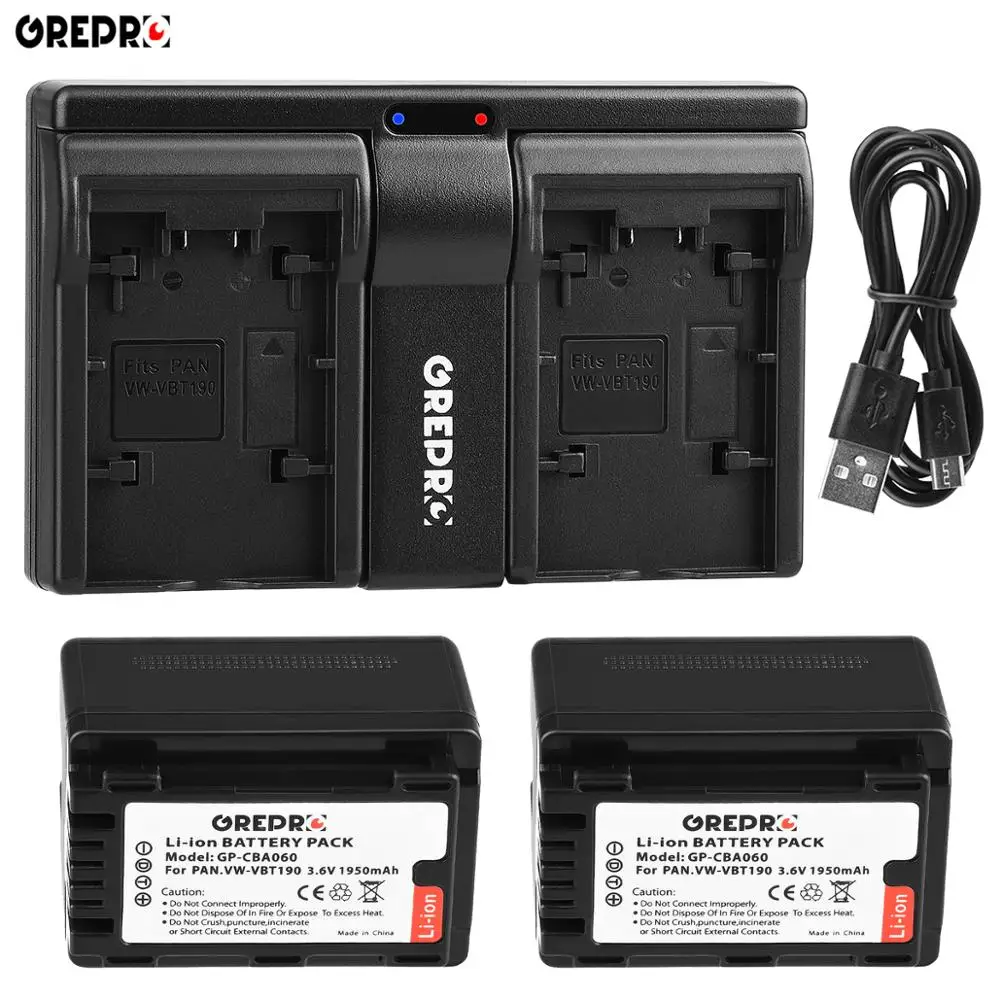 VW-VBT190 VW VBT190 Li-Ion Батарея+ USB Зарядное устройство для цифрового фотоаппарата Panasonic HC-V110 HC-V180 HC-V210 HC-V230 HC-V250 HC-V380 HC-V510 HC-V750