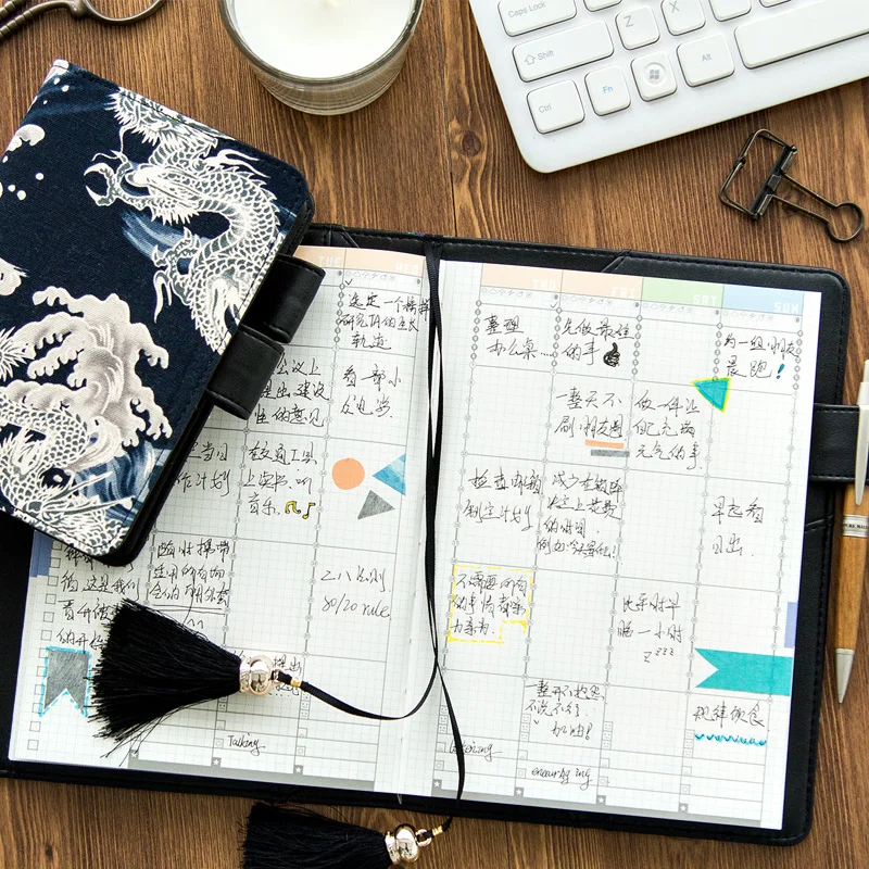 Tecido Vintage Jornal Notebook Capa do Livro de Pano Agenda Planner Ins Estilo Orçamento Livro Material de Escritório Escolar a5 a6 - Imagem 2